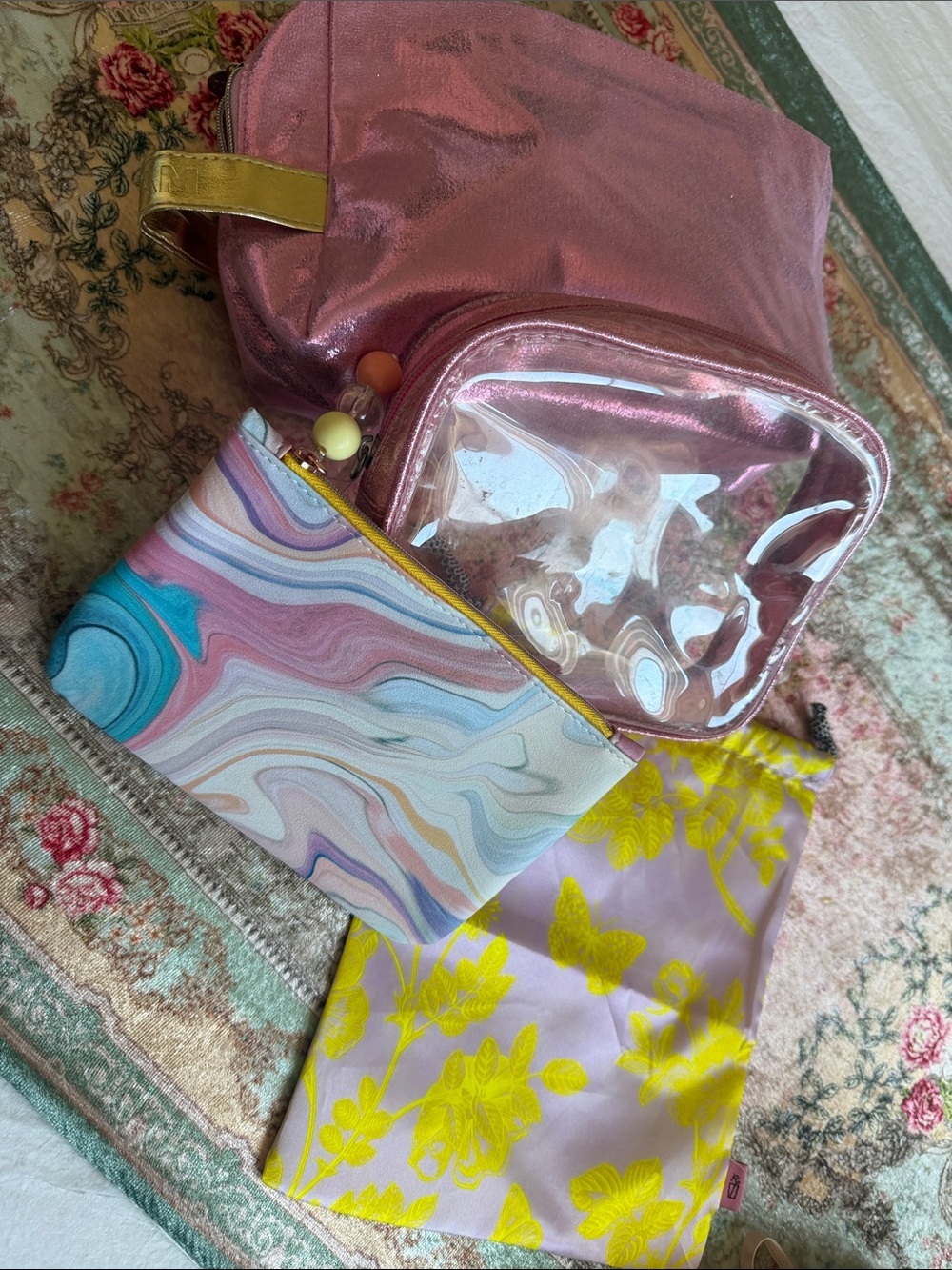 Ipsy,etc|Set of 4 Pink and Pastel Cosmetic Bags|New